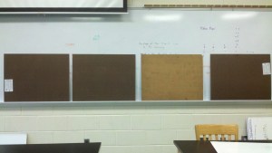 Whiteboards lined up